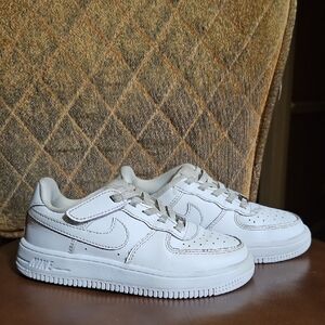 Nike Air Force 1 Low EasyOn PS Triple White Sneakers Shoes